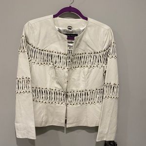 VINTAGE Pamela McCoy White Leather Jacket